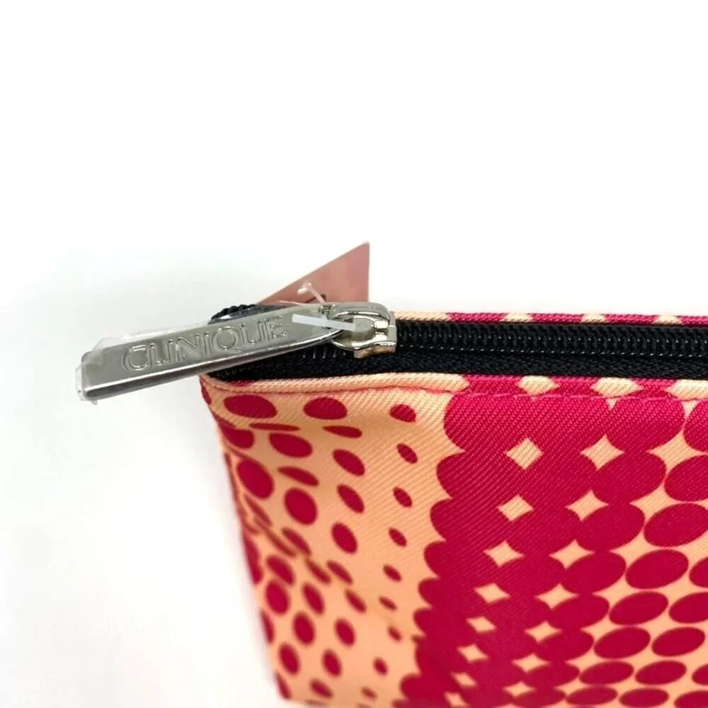 Clinique Makeup Cosmetics Bag Zip Top 9.5in x 5.5in x 3in Travel NWT